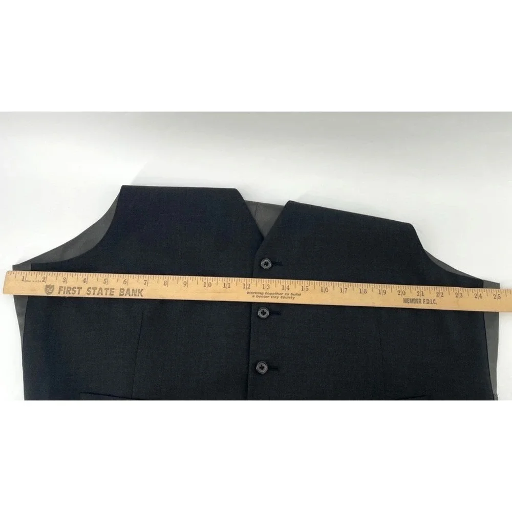 Jos A Bank Men Formal Dress Vest Waistcoat Size 1X READ Wool Charcoal Gray